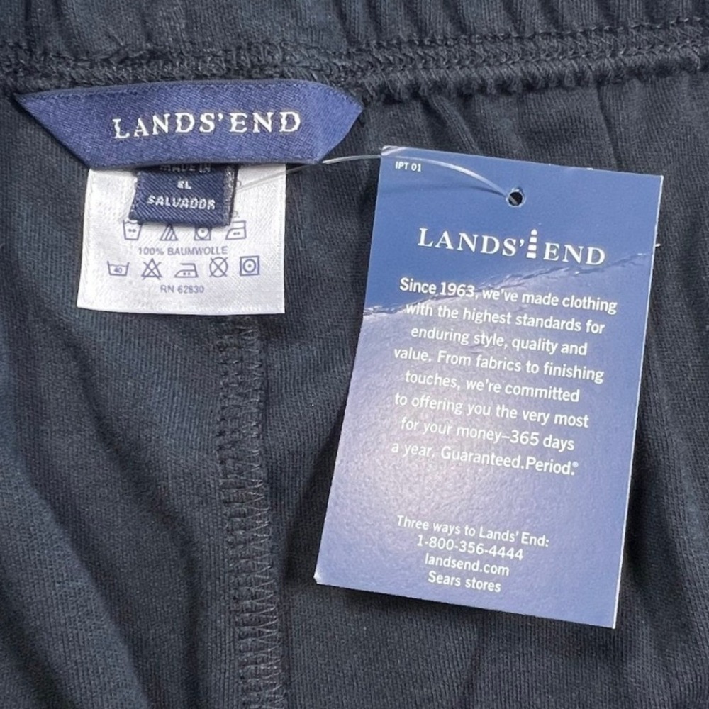 Lands End Knit Pants Womens L 14-16 Navy Blue Loungewear Casual Versatile Soft - Picture 4 of 13